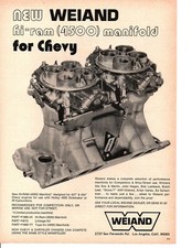 1971 WEIAND H-RAM (4500) INTAKE MANIFOLD FOR CHEVY 427 & 454 ~ ORIGINAL PRINT AD picture