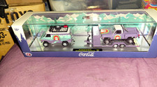 Coca-Cola 1971 Diecast Truck & Van Set w/ Trailer Purple/Gray Soda Theme picture