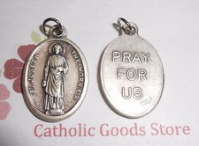 St. Saint Joseph the Worker - Pray for Us - Italian Silver Tone Oxidized Medal picture