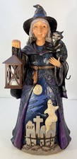 2018 Jim Shore Lighted Halloween Witch w/ Cat Enesco 20”H discontinued #6003366 picture