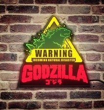 Ultra Rare Godzilla Warning Pinball Topper LED Lightbox - Limited Edition- picture