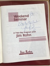 Jim Rohn SIGNED The Weekend Seminar Workbook Binder Autographed & 10 Cassettes picture