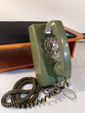 🔥1973 Vintage Bell Phone Rotary Wall Telephone Avocado Green Retro 70s picture