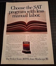 Sat Prep Mindscape Computer Program Vintage Print Ad 8x11 1980s  picture