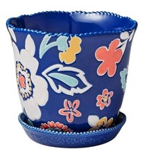 Pioneer Woman ~ MAGIC MEADOWS ~ Ceramic Planter ~ Floral Pattern ~ 8 x 8 x 7.25 picture
