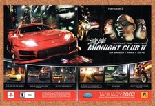 2003 Midnight Club II PS2 Original Advertisement / Retro Promo v2 picture