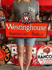 Vintage Style Metal Sign Westinghouse Appliances NOT Porcelain 24x14 Made USA picture