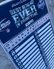 🔥 NEW Bud Light NFL Draft Fantasy Football Pick Vinyl Beer Party Banner Sign picture