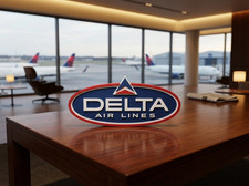 Retro Delta Air Lines 3D Wall Desk Shelf Sign Aviation Travel Decor picture