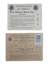 Vtg 1942 WWII USA War Ration Book One and Book Two (G) picture