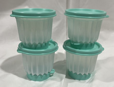 NEW Set 4 Tupperware Jel-ette Jello Teal Individual Cup Mini Molds Pudding 4922 picture