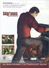 THQ The Sopranos Road to Respect PS2 Video Game Print Ad 2006 picture