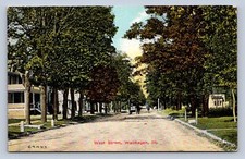K7/ Waukegan Illinois Postcard c1910 West Street Homes Residences 622 picture