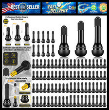 100 Pieces TR412 TR413 TR414 Tire Valve Stems Rubber Black Rubber Snap-in Valves picture