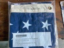 US american flag sewn cloth 3’6” X  6’ 7’-3/4”  DDD-F-416E allied materials USA picture