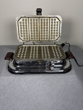 Vintage General Electric GE Automatic Chrome Grill Waffle Baker Iron picture