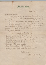 1906 West Newton MA Allen School Letterhead Handwritten Autograph Poetry Funny picture