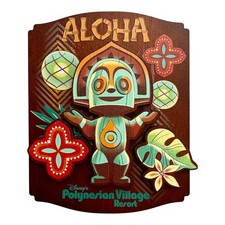 Disney Polynesian Village Resort Tiki Fridge 3D Wooden Fridge Magnet - NEW picture