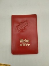 Vintage Winston Cigarettes Red Vinyl Pocket Memo Pad Holder Calendar 1971 Grit picture