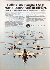 1976 Rockwell Collins TACAN F-16 B-1 Military Jet Aircraft Vintage Print Ad picture