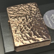 Zippo 2 Sided Processing Hammer Tone Copper Bronze Lighter With Regular Case picture