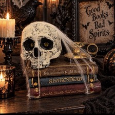 NWT Katherines Collection Lady MacDeath Bookstack With Skull (MISSING KNIFE) picture