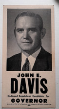 John E. Davis North Dakota State Election Governor Original Campaign Poster 1956 picture
