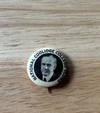1924 Calvin Coolidge National College Clubs Political Pinback Whitehead & Hoag picture