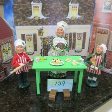 3 Byers Choice Cooks with table  $110 (Lot 139)  from 2013, 2011 and 2011 picture