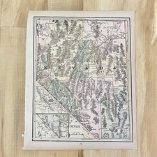 Antique Map of Nevada 1893 Wall Decor Americana Historical Western Ranch Lodge picture