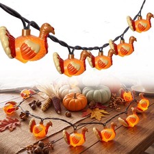 GOOTHY 8.5FT 10 LED Outdoor Thanksgiving Turkey String Lights Plug In picture