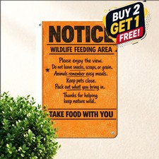 Baiting Deer Illegal Warning Funny Hunting Cabin Garage Bar Metal Tin Sign picture
