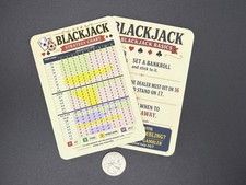 Blackjack Basic Strategy Card Large Easy Read 3.5” x 5” Casino Legal picture