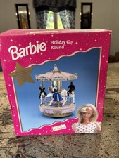 Barbie Holiday Go Round Carousel Playset Plays 25 Carols Mr. Christmas 1998 picture