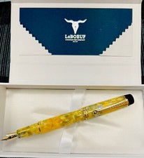 Brand New 2022 LeBOEUF PILGRIM SERIES FOUNTAIN PEN Desert Yellow Pearl F or M picture