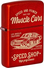 Zippo Muscle Car Design Metallic Red 48523 picture