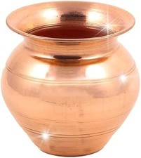 Copper Kalash Lota for Pooja Small Tambe Ka Water Pot 2.8 Inch Puja picture