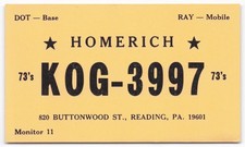Vintage QSL Postcard KOG-3997 Homerich Reading PA Mohnton picture