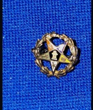 Vtg 10K Gold Order of the Eastern Star OES Past Matron Wreath Pin Brooch Charm picture