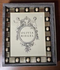 Olivia Riegel Luxury 8x10 Picture Frame Gold Fluted Art Deco Pearls With Box picture