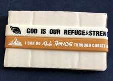 2 Pcs Silicone Christian Bracelet - Bible Verse Bracelets Psalm 46:1 Philippian picture