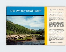 Postcard Herd of Animals and Nature Scenery with 23rd Psalm Text Print picture