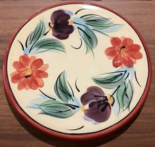 VTG Gail Pittman for Beau Rivage Trivet Plate hand painted Made in USA Floral picture