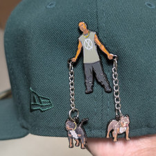 DMX Enamel Pin – Iconic Rap Legend Walking Two Dogs - Hip Hop - Pitbull picture