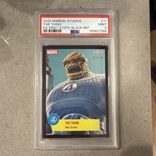 Topps 2025 Fantastic 4 First Steps The Thing #11 Black Ref 04/10 PSA 9, POP 1 picture