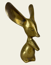 Vintage Large Brass Big Ear Mice Mouse Figurine 6.75” picture