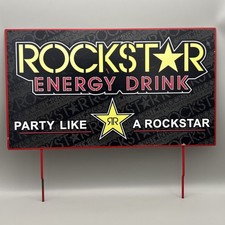 Rockstar Energy Drink Metal Wire Sign Display Promo Party Like A Rockstar 22” picture