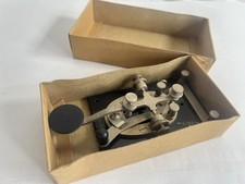 Vintage WWII Signal Electric J-38 Morse Telegraph Key W Box Menominee MI USA picture