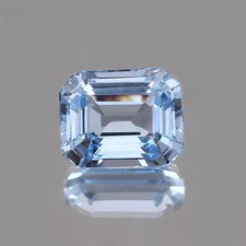 11 CT+ Natural Santa Maria Blue Aquamarine Emerald Cut Certified Loose Gemstone picture