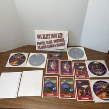 Vtg Midway NFL Blitz 2000 Kit: Poster, Cling, Stickers Trading Cards & Magnet picture